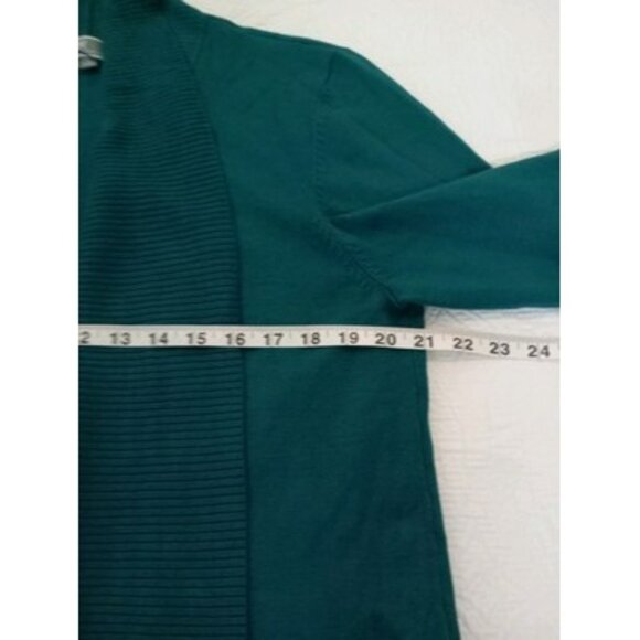 JM Collection Womens Open Front Cardigan Sweater Teal XL Ribbed Design - Picture 11 of 12